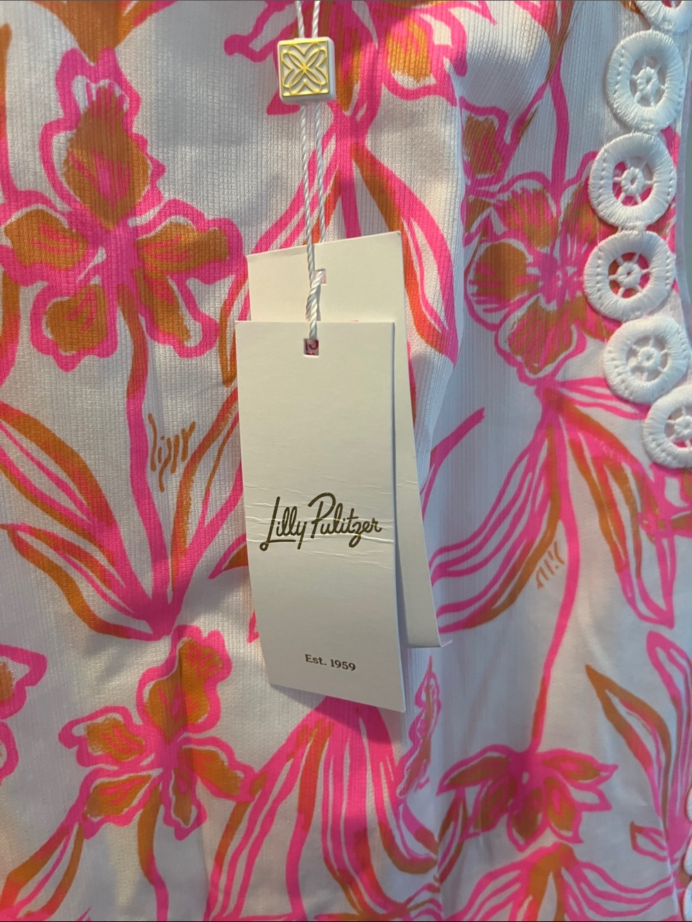 Lilly Pulitzer Pink & Orange Floral Sleeveless Shift Dress Romper - Picture 2 of 4